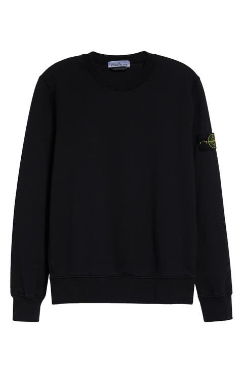 Compass Logo Patch Cotton Crewneck Sweatshirt