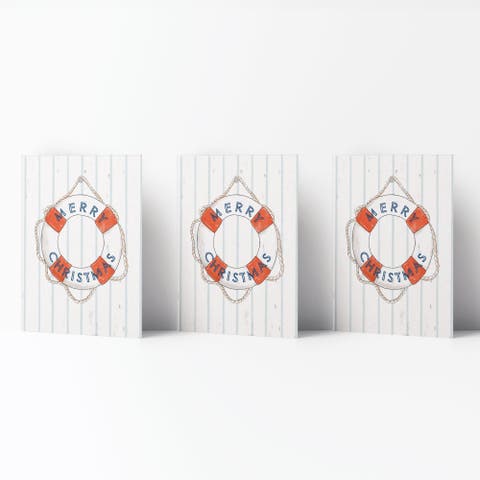 Lifebouy Merry Christmas Winter/Holiday/Christmas Greeting Card Pack Sets