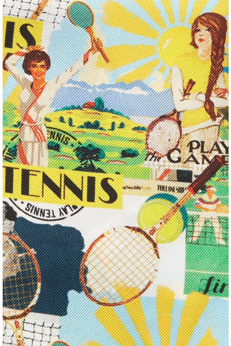 Summer Tennis Silk Pocket Square, Alternate, color, YELLOW