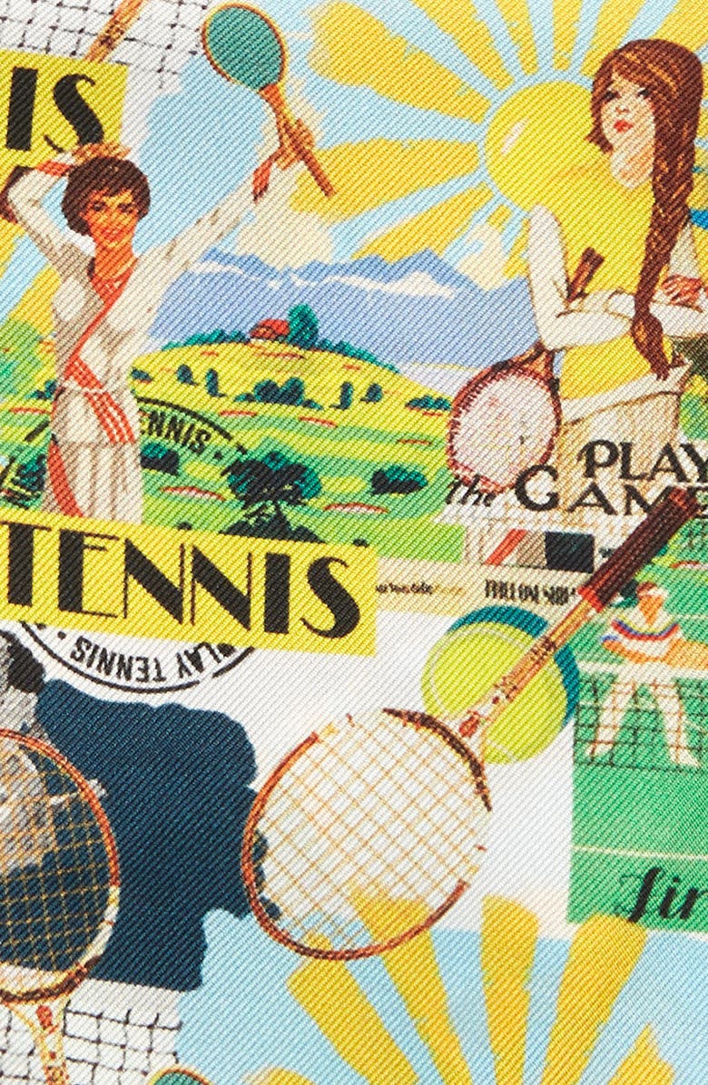 Eton Summer Tennis Silk Pocket Square, Alternate, color, 