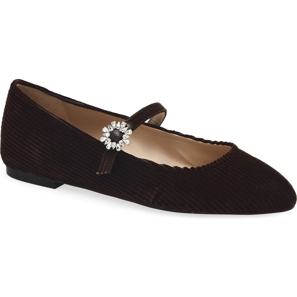 Stuart Weitzman Aura May Jane Flat In Brown