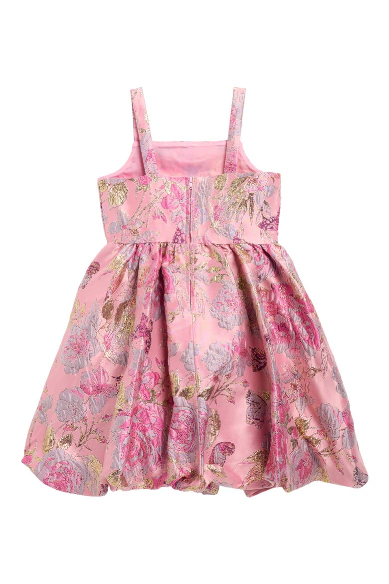 Kids' Metallic Floral Party Dress, Alternate, color, PINK