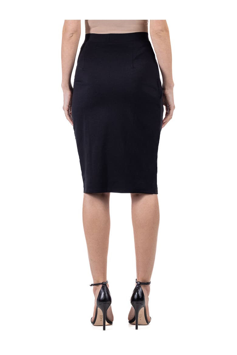 Elastic Waist Knee Length Tulip Pencil Skirt, Alternate, color, Black