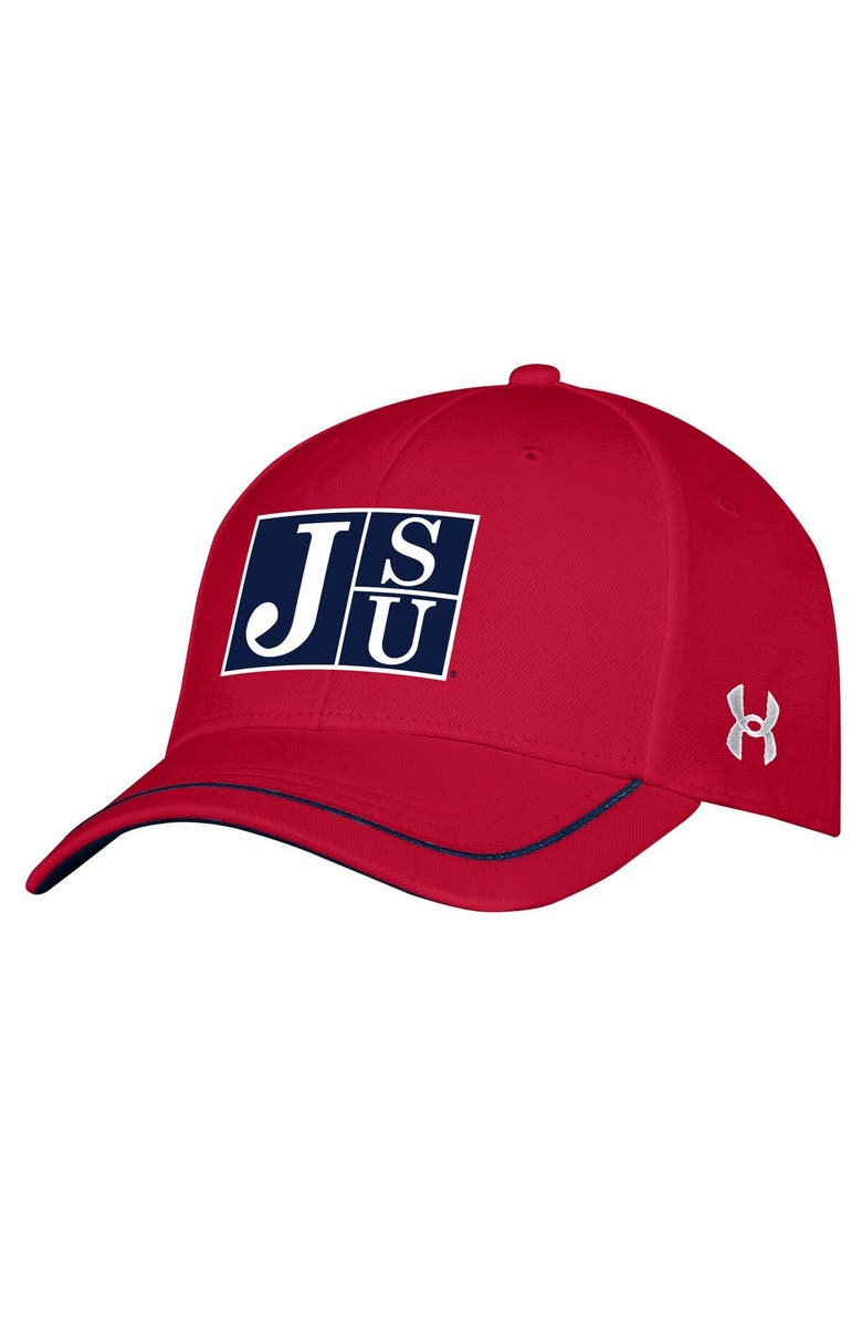Under Armour Men's Under Armour Red Jackson State Tigers Iso-Chill Blitzing Accent Flex Hat, Main, color,
