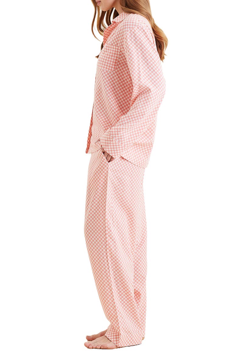 Papinelle Anais Checkerboard Cotton Blend Pajamas, Alternate, color, 