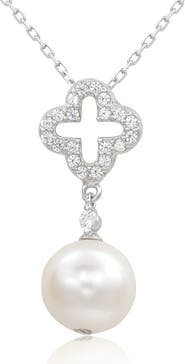 SUZY LEVIAN Sterling Silver Freshwater Pearl Pendant Necklace