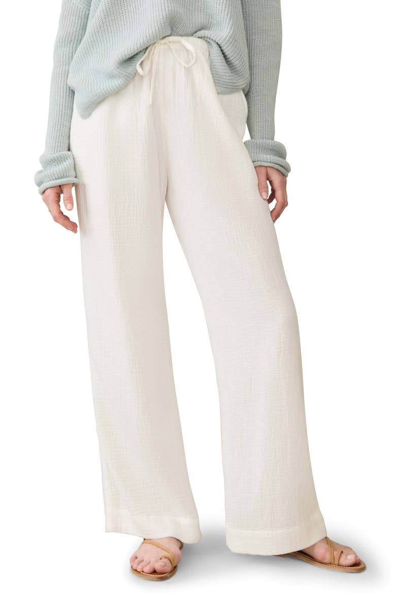 Dune Organic Cotton Wide Leg Pants, Main, color, WHITE