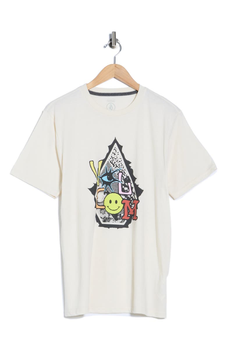 Volcom Psychosis Short Sleeve Graphic T-Shirt, Main, color, Off White Heather