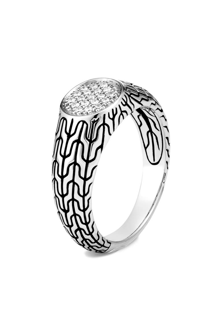 Classic Chain Diamond Ring, Main, color, DIAMOND/ SILVER