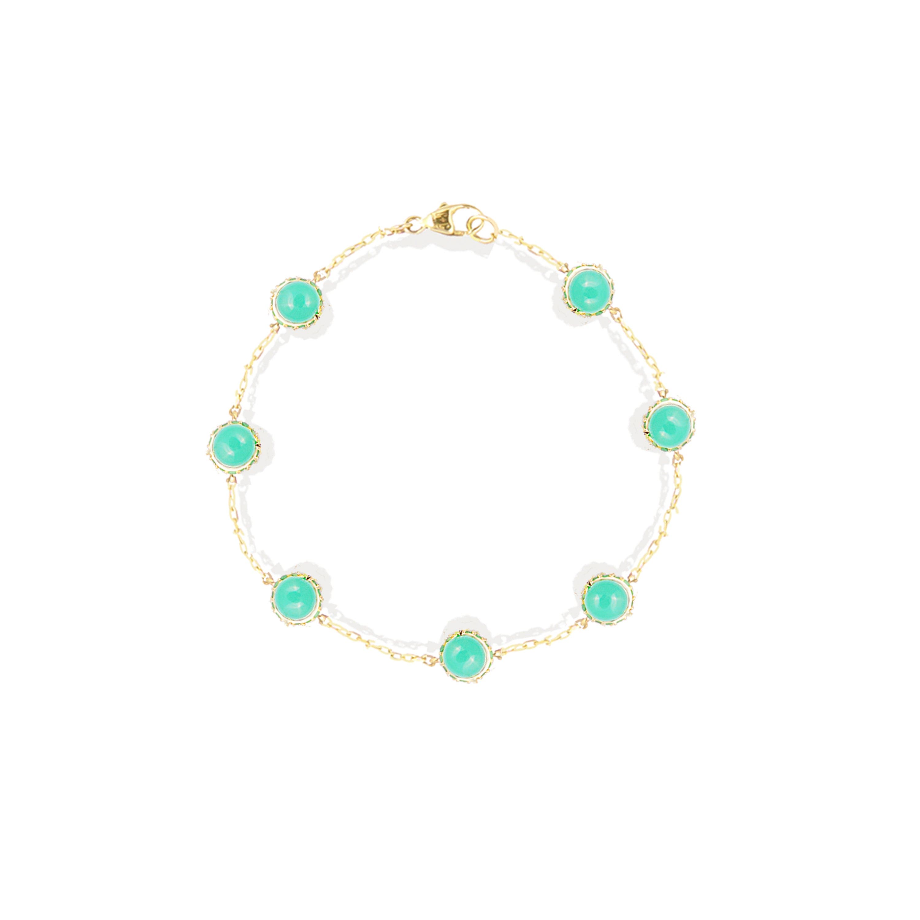 Chrysoprase & Tsavorite-Gold
