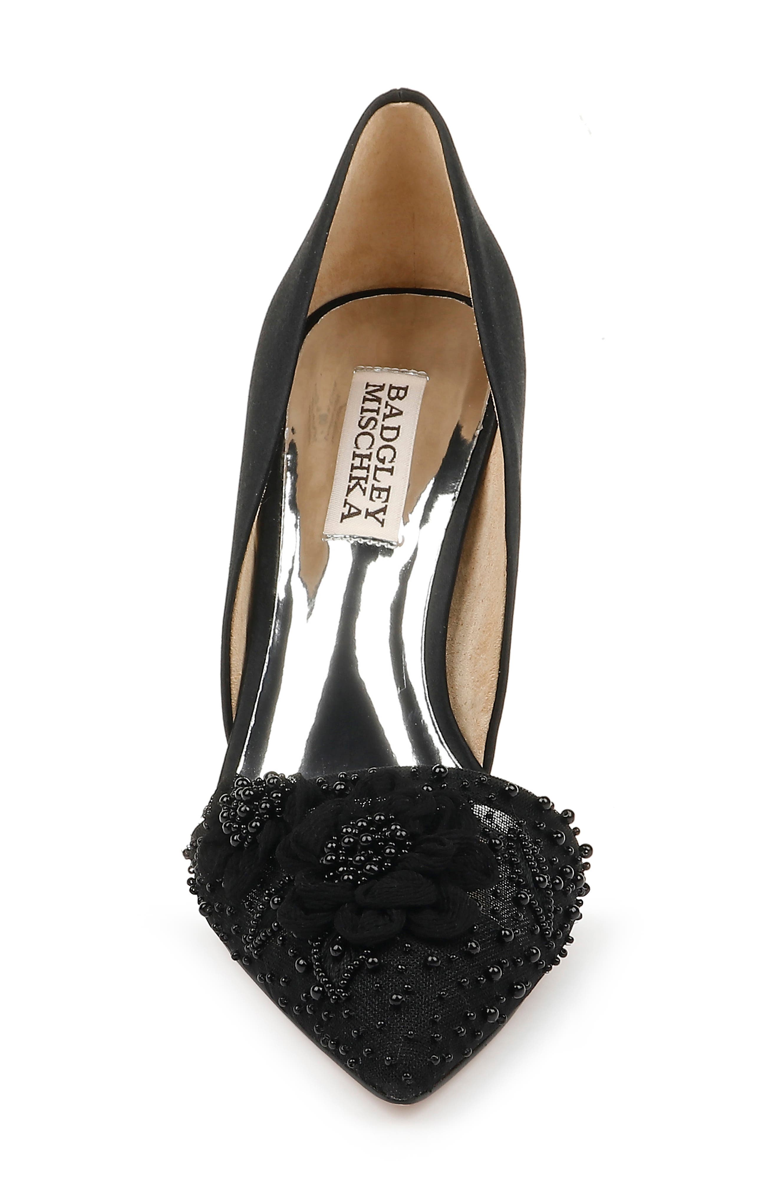 badgley mischka ophelia beaded floral pointed toe pump