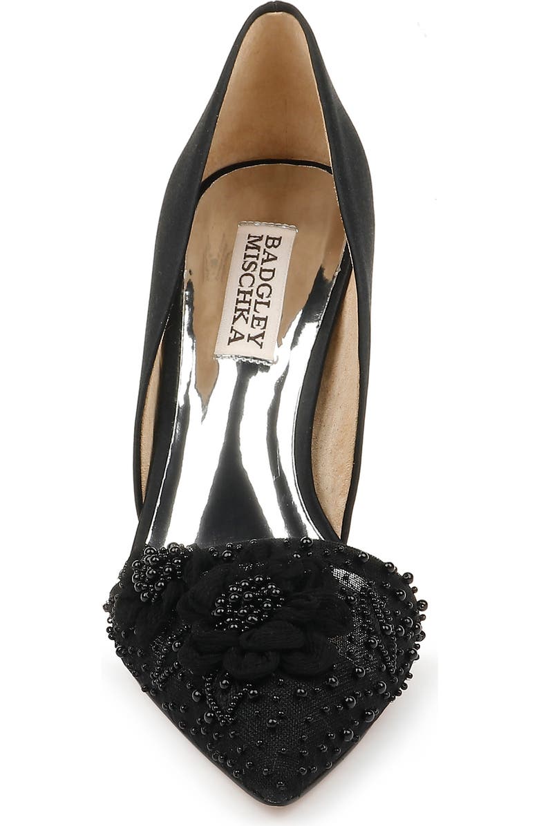 Badgley Mischka Collection Ophelia Beaded Floral Pointed Toe Pump, Alternate, color,
