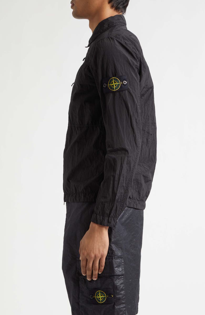 Stone Island Regular Fit Coated Overshirt, Alternate, color, Black