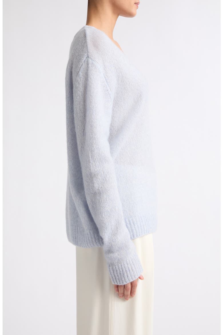 Leona V-Neck Cashmere & Silk Sweater, Alternate, color, SEA BREEZE