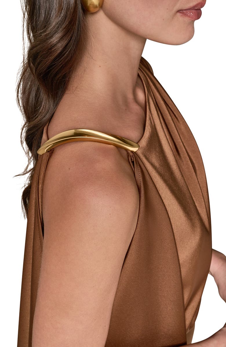 Donna Karan New York Drape Sheath Midi Dress, Alternate, color, Russet