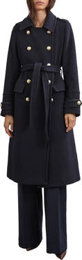 Reiss Farley Wool Blend Double Breasted Coat