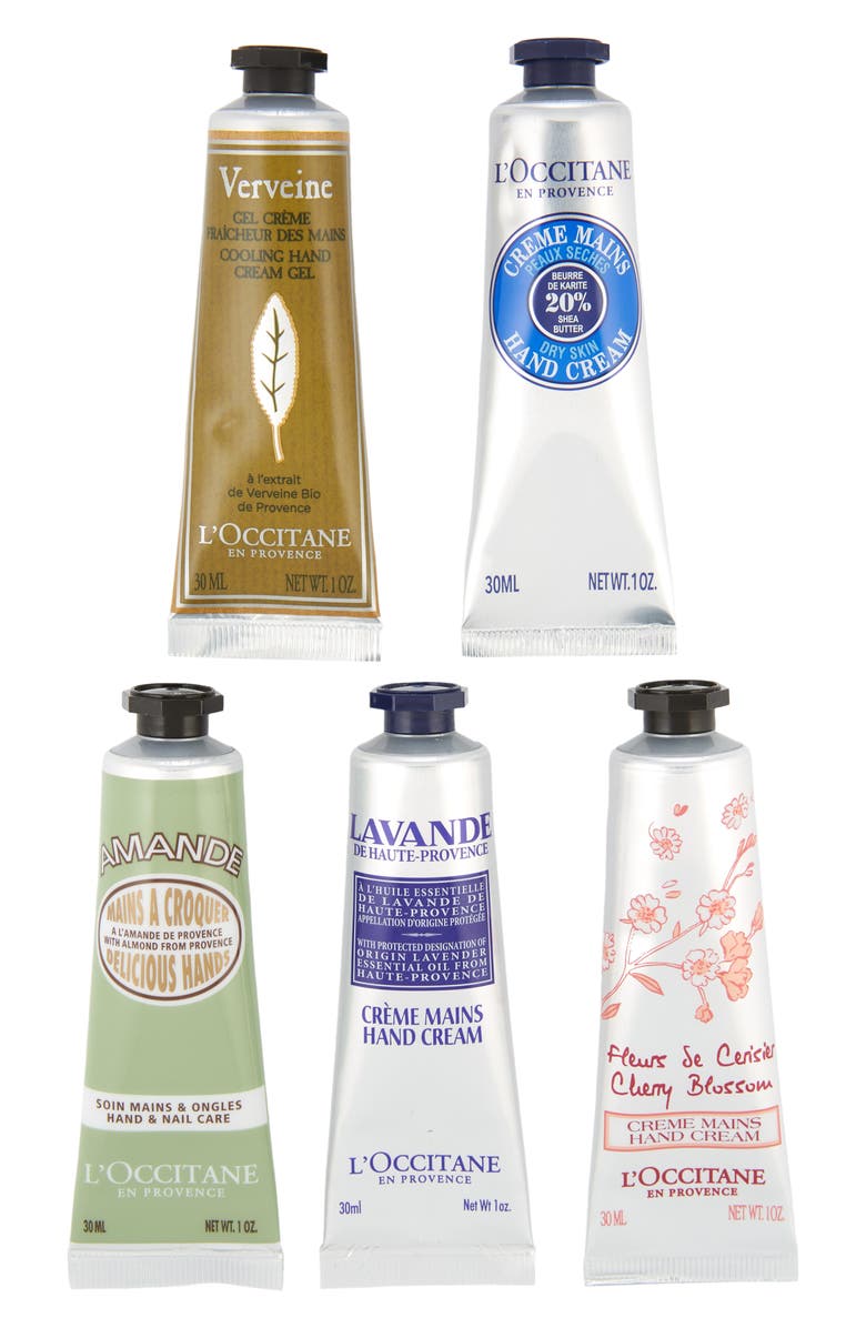 L'Occitane Set of 5 Hand Creams USD $62 Value, Main, color,