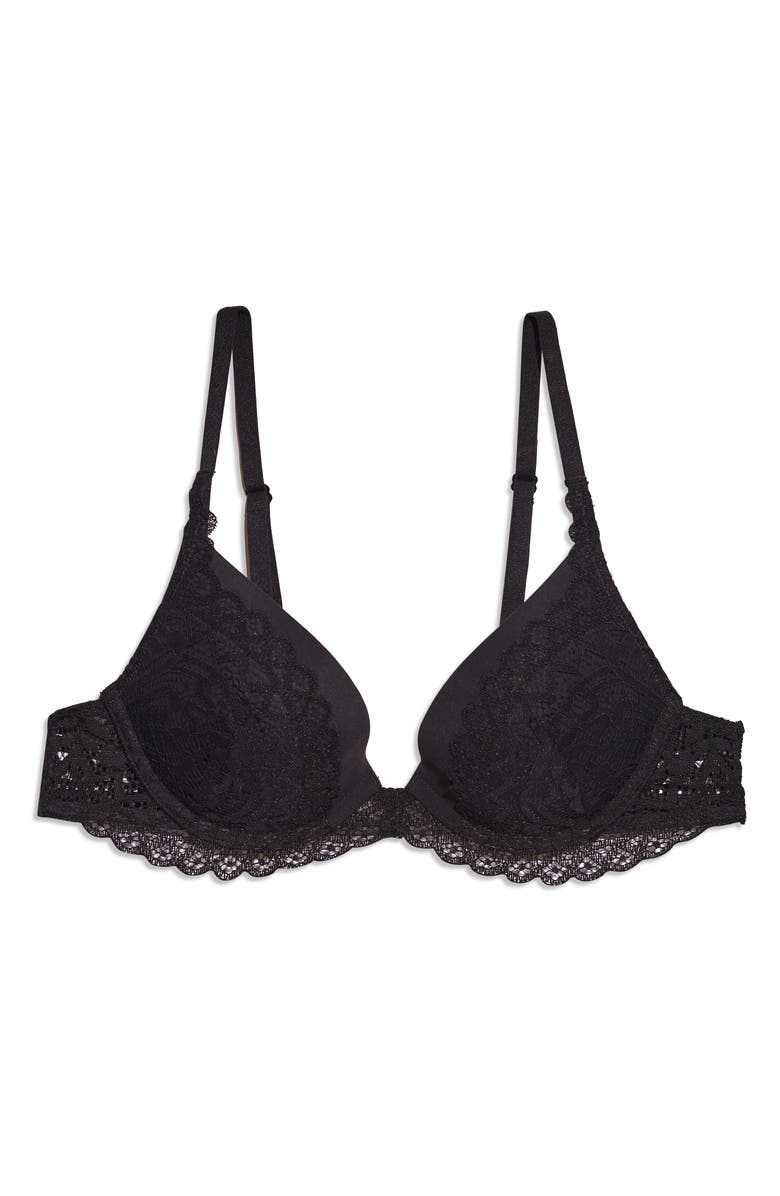 Etam Dream Classique Underwire Demi Bra, Alternate, color, Black