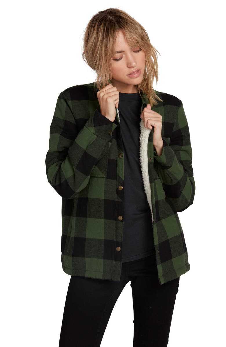 Volcom Plaid About You Plaid Flannel Shaket, Alternate, color,