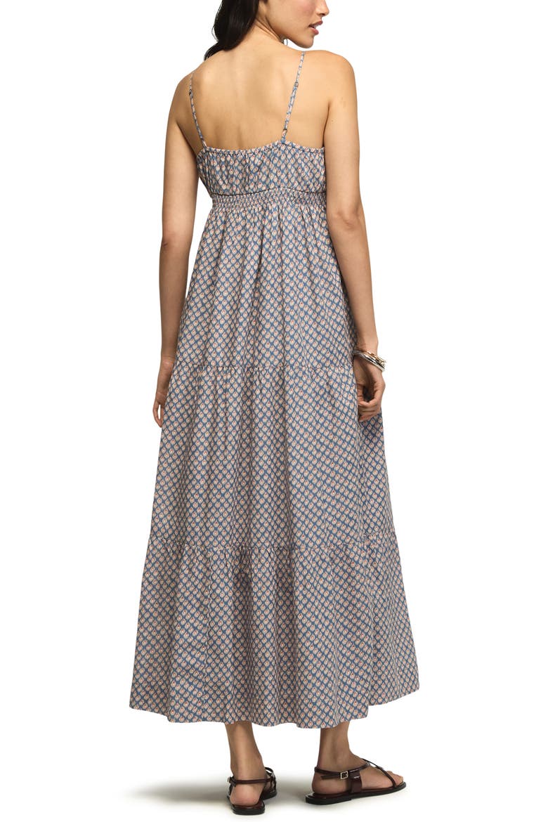 Print Sleeveless Maxi Dress, Alternate, color, BLUE IKAT