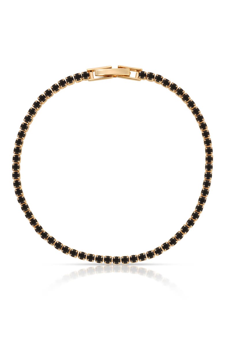 Minimalist Cubic Zirconia Tennis Bracelet, Main, color, BLACK