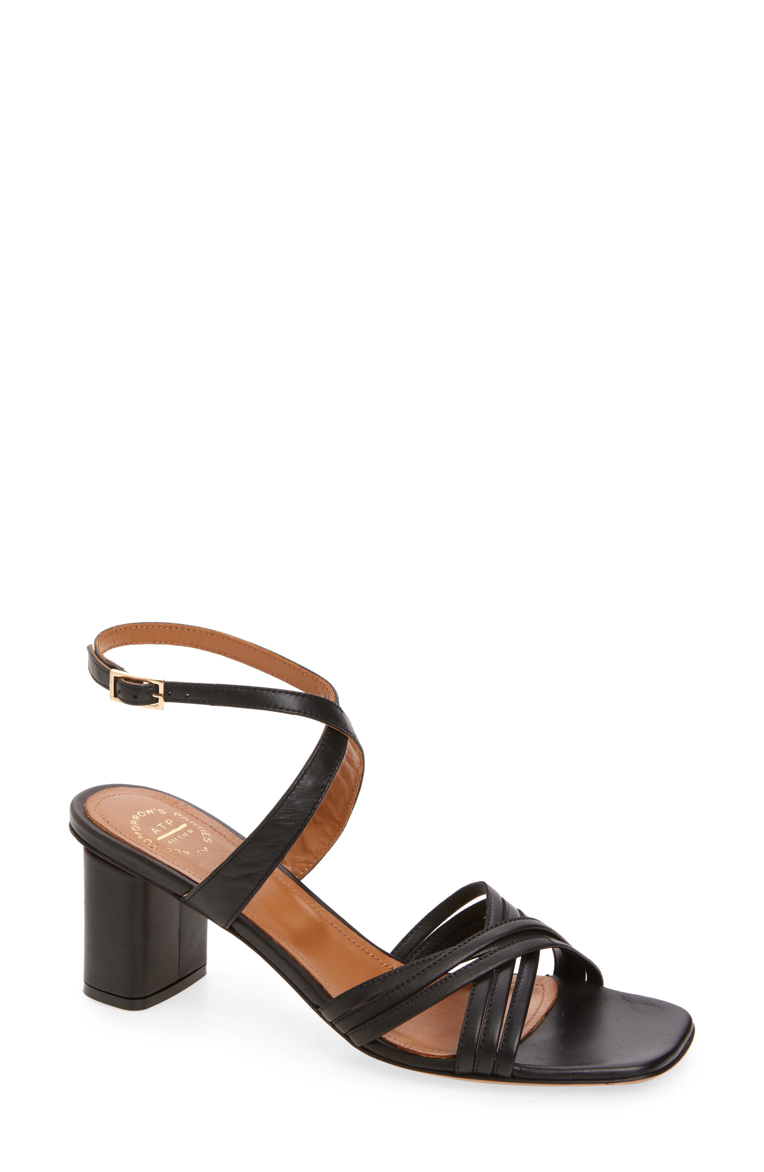 ATP ATELIER Ledro Ankle Strap Sandal, Main, color, Black