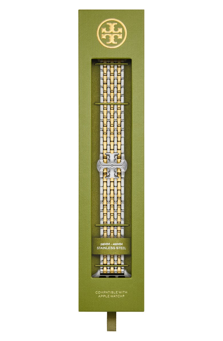 Tory Burch The Eleanor 20mm Apple Watch<sup>®</sup> Bracelet Watchband, Alternate, color, NO COLOR