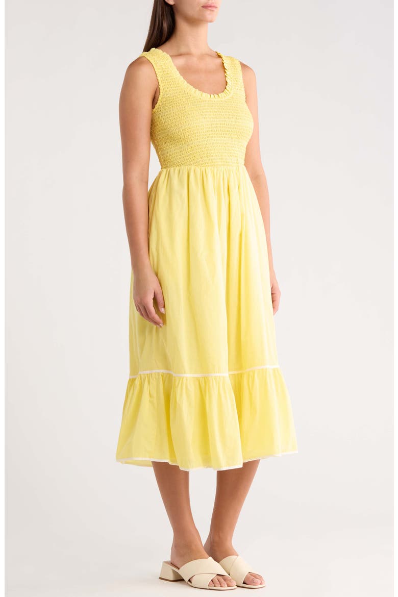 Jessy Smocked Midi Dress, Alternate, color, YELLOW