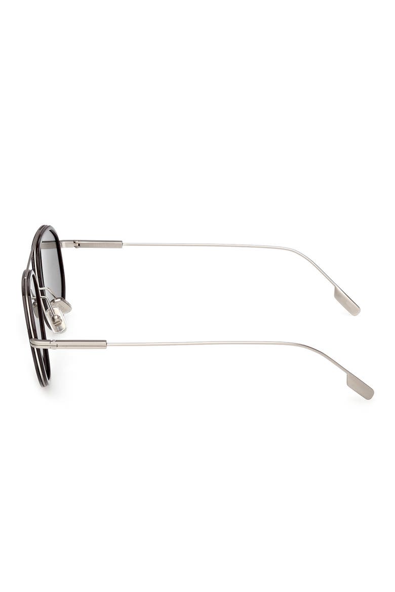 56mm Navigator Sunglasses, Alternate, color, PALLADIUM/ DARK BROWN / SMOKE