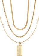 Adornia 18K Gold Plated Mixed Chain & Pendant Necklace Set