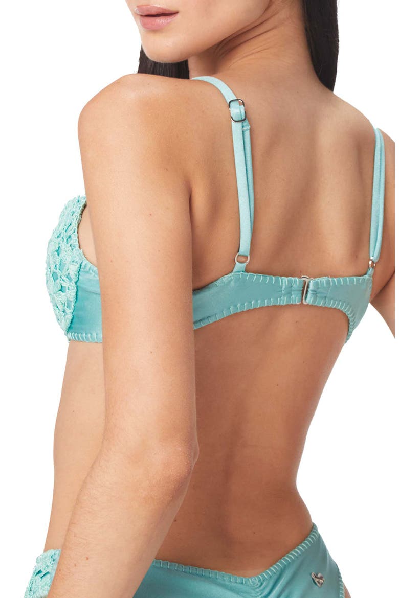 Savanah Floral Crochet Bikini Top, Alternate, color, BLUE