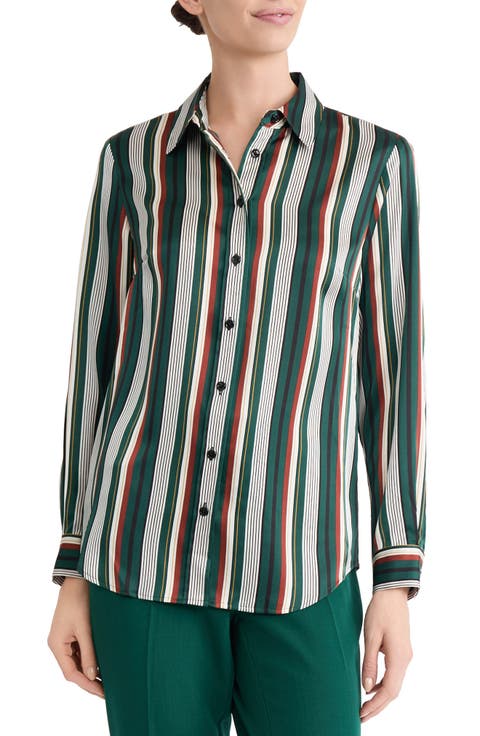 Striped Long Sleeve Button Down Shirt