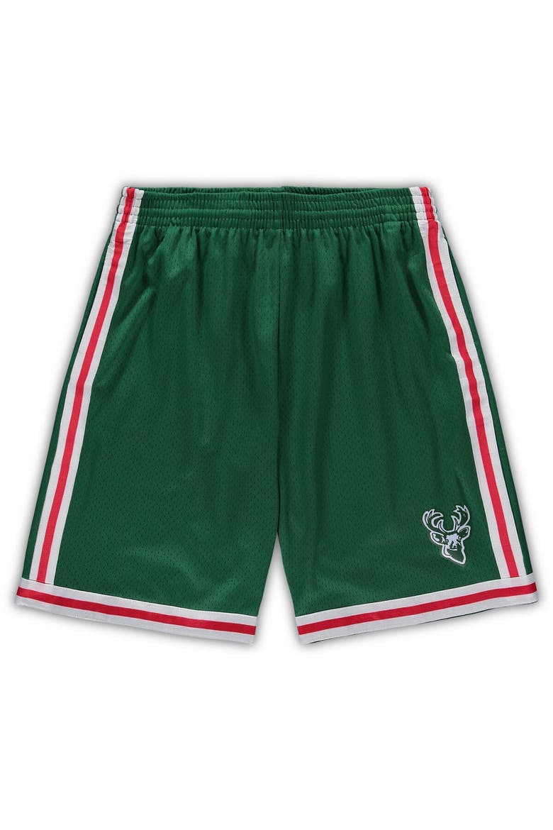 Men's Mitchell & Ness Green Milwaukee Bucks Big & Tall Hardwood Classics Team Swingman Shorts, Alternate, color, Green