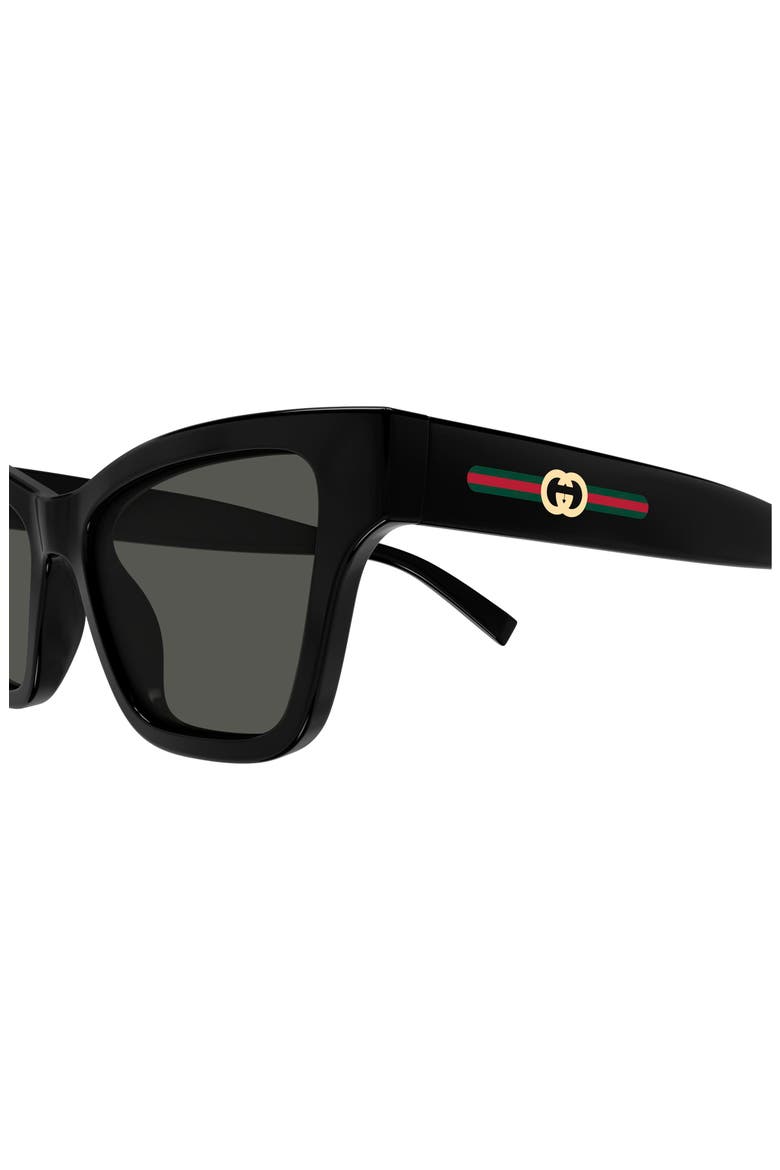 53mm Cat Eye Sunglasses, Alternate, color, BLACK