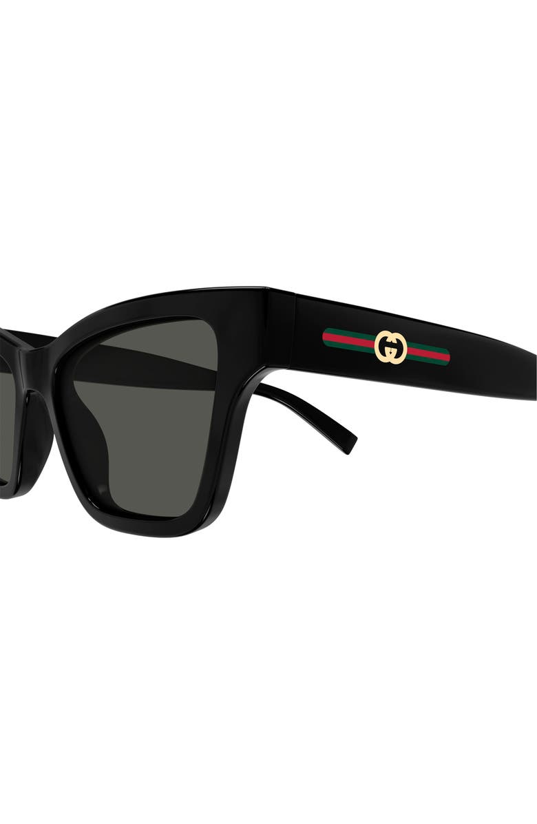 Gucci 53mm Cat Eye Sunglasses, Alternate, color, Black
