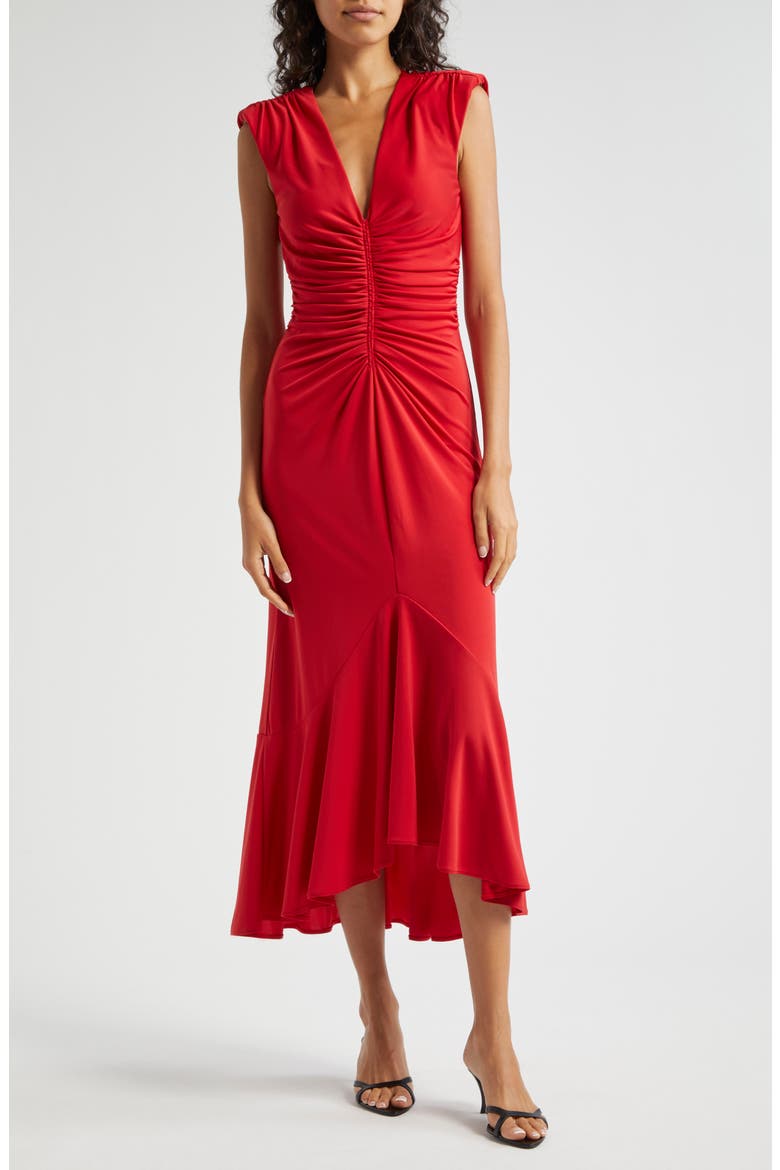 Dianne Cap Sleeve Dress, Main, color, CANDY APPLE