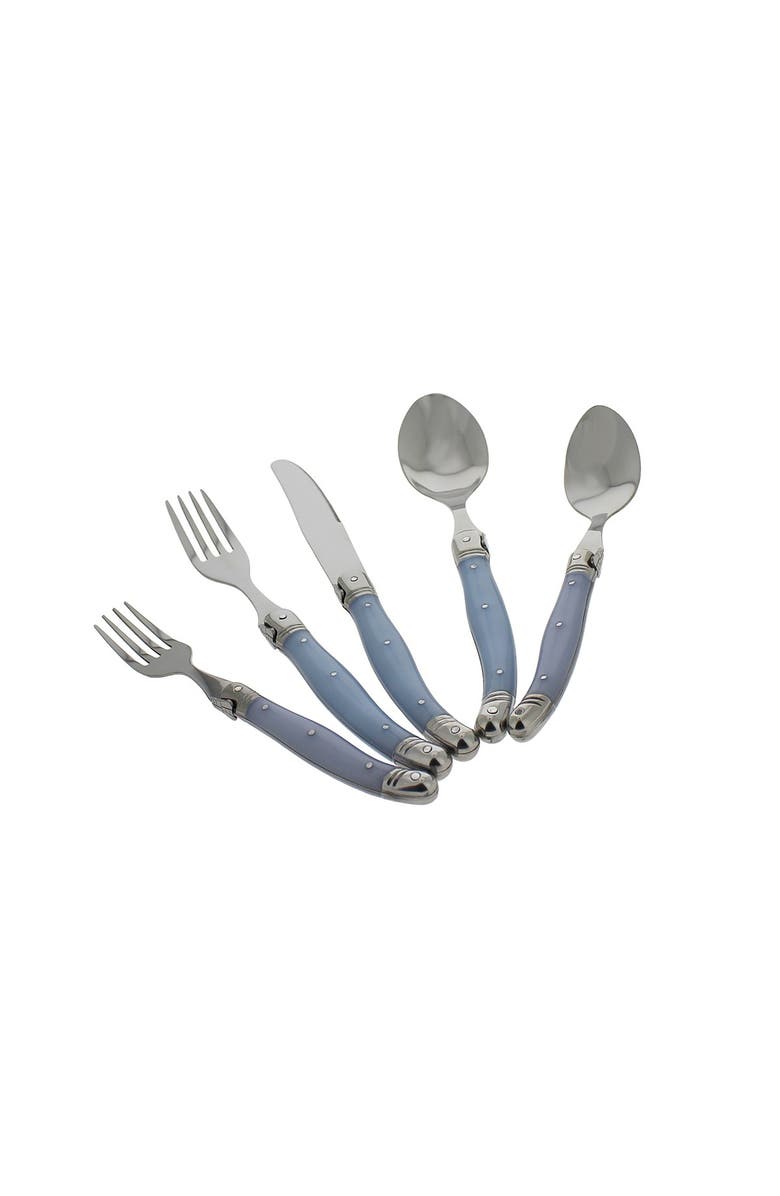 FRENCH HOME 20 Piece Laguiole Ice Blue Flatware Set by French Home, Alternate, color, Blue