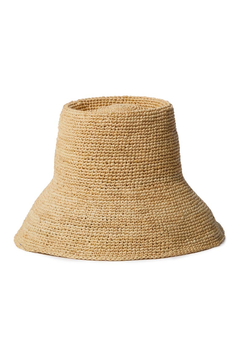 Felix Crochet Raffia Bucket Hat, Alternate, color, NATURAL