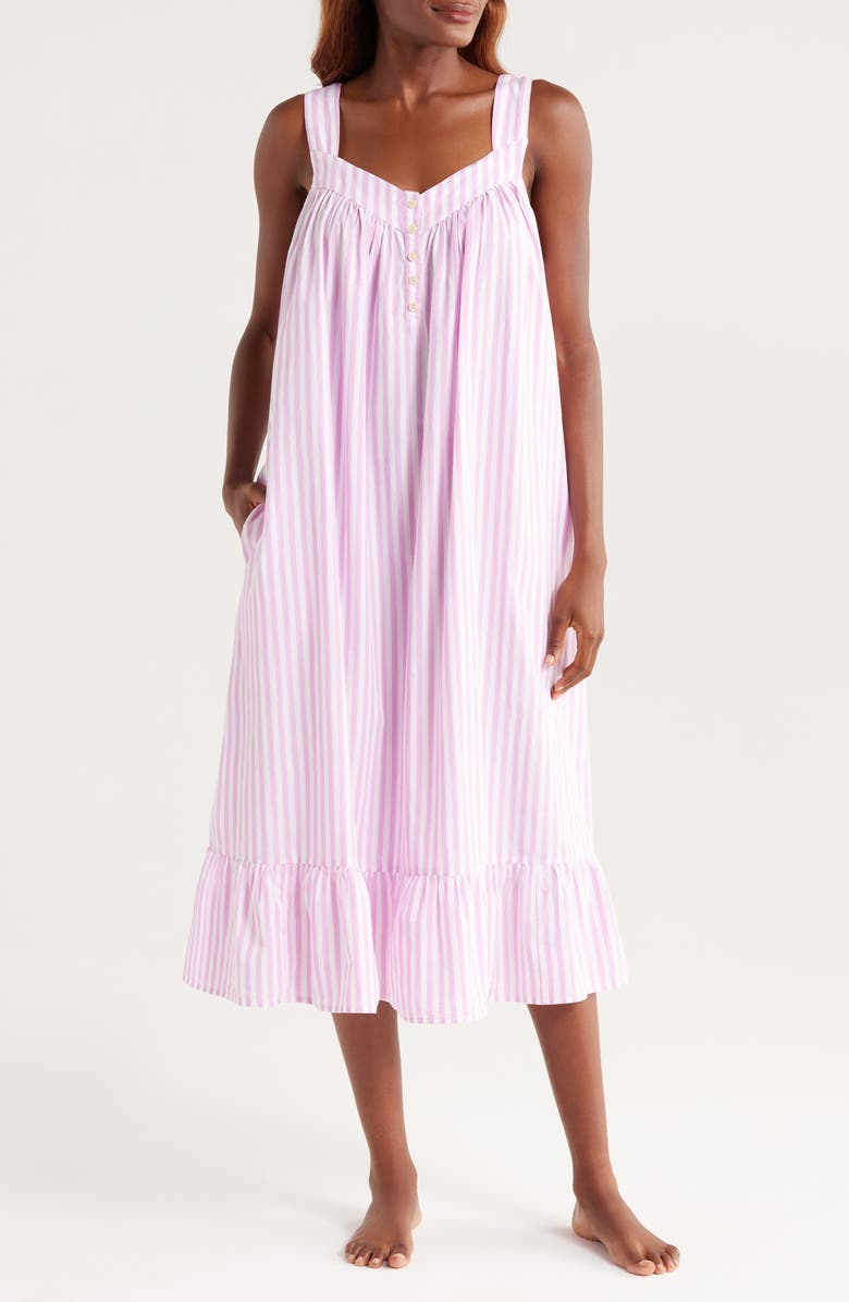 Nordstrom Cotton Shirting Nightgown, Main, color, Pink Lavender Lea Stripe