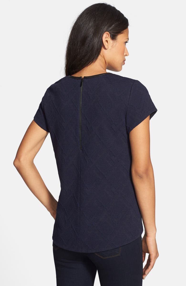 Classiques Entier<sup>®</sup> 'Stamped Structure' Leather Trim Top, Alternate, color, Navy Evening