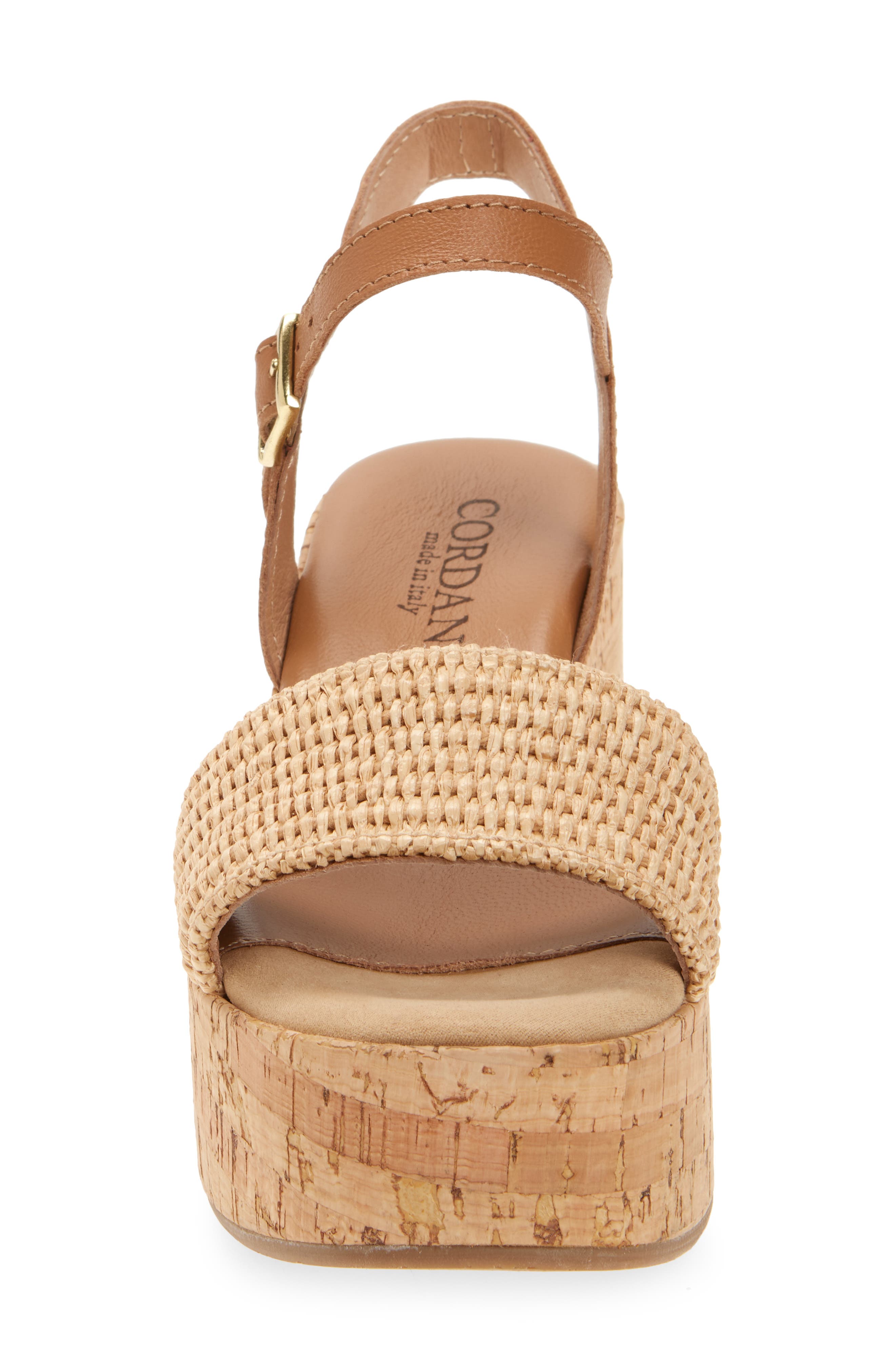 Cordani Jessica Platform Wedge Sandal, Alternate, color, Natural Raffia