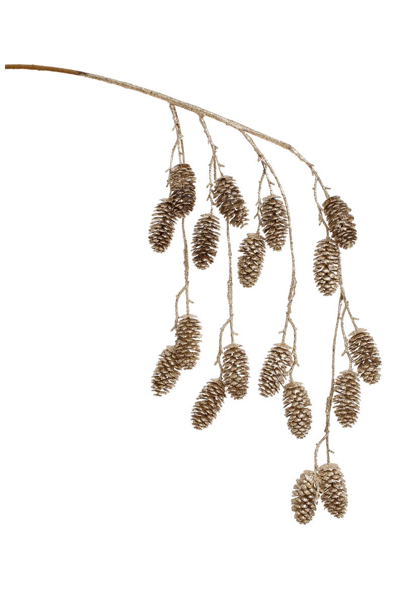 Hanging Glitter Cone Spray, Set of 6, Main, color, Brown