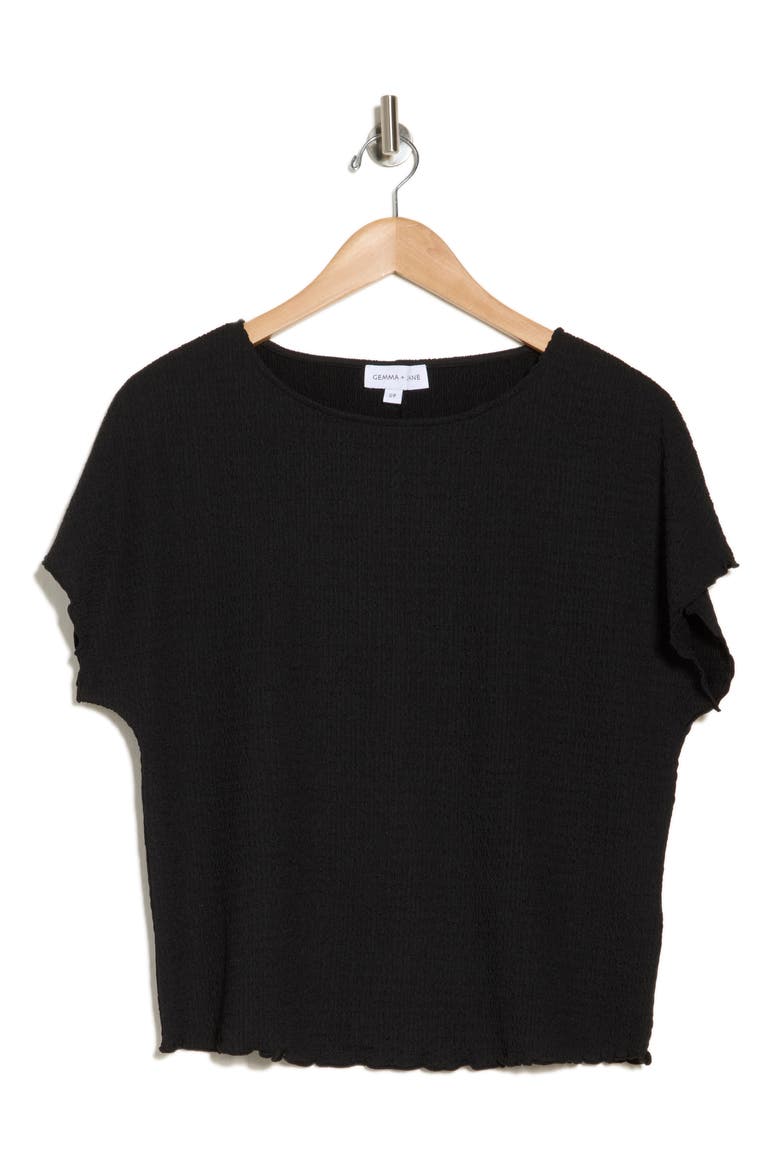 Dolman Sleeve Jacquard Top, Alternate, color, BLACK