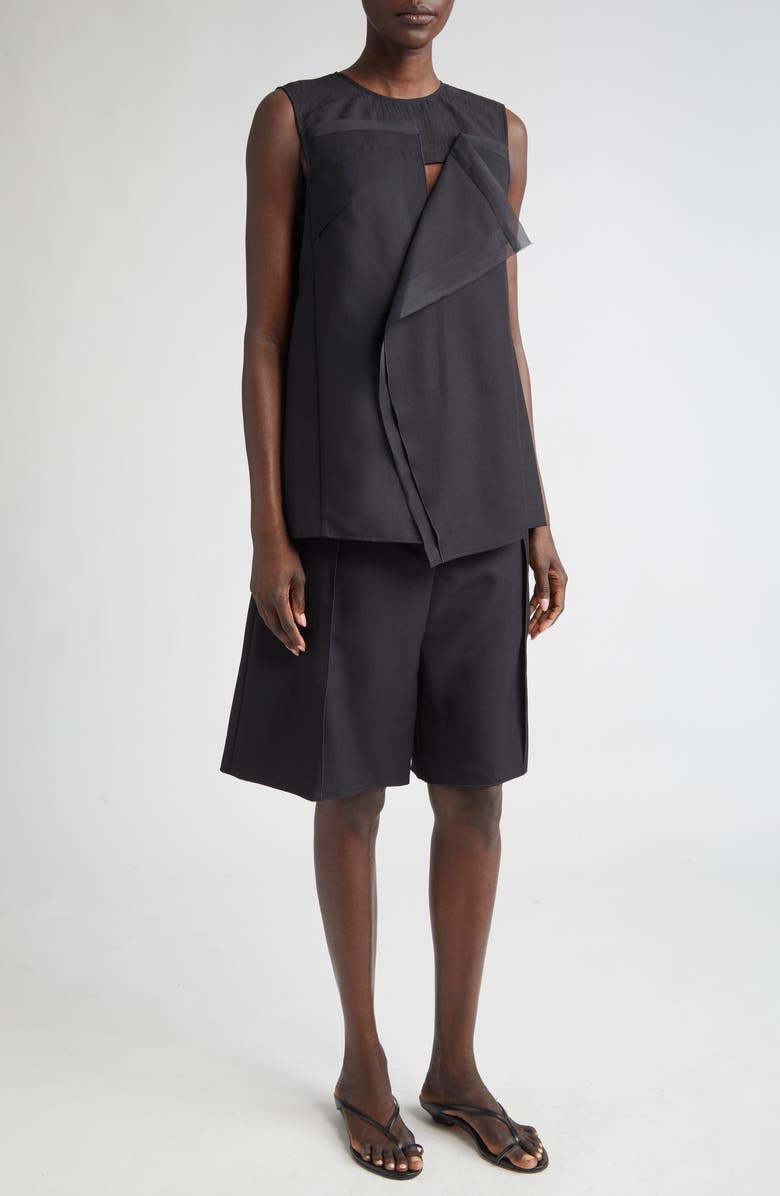 Jason Wu Collection Asymmetric Drape Mixed Media Top, Alternate, color,