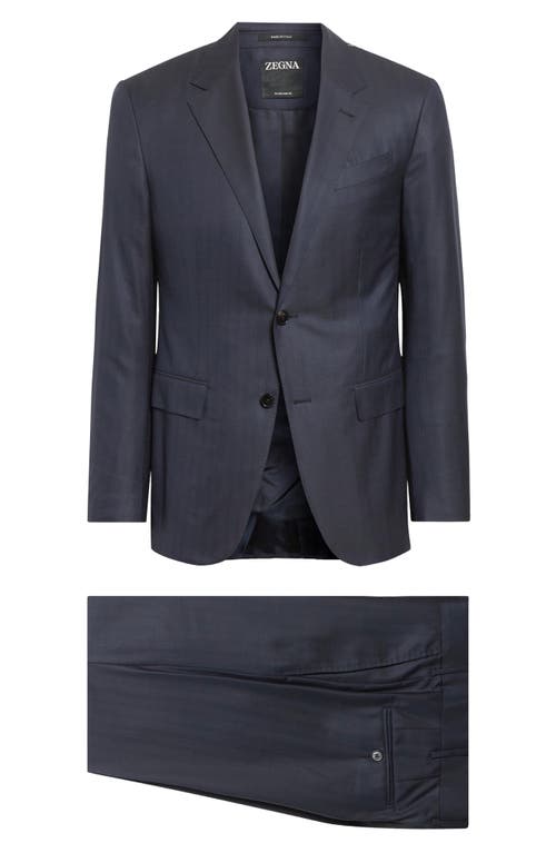 Zegna Stripe 15milmil15 Wool Suit In Blue
