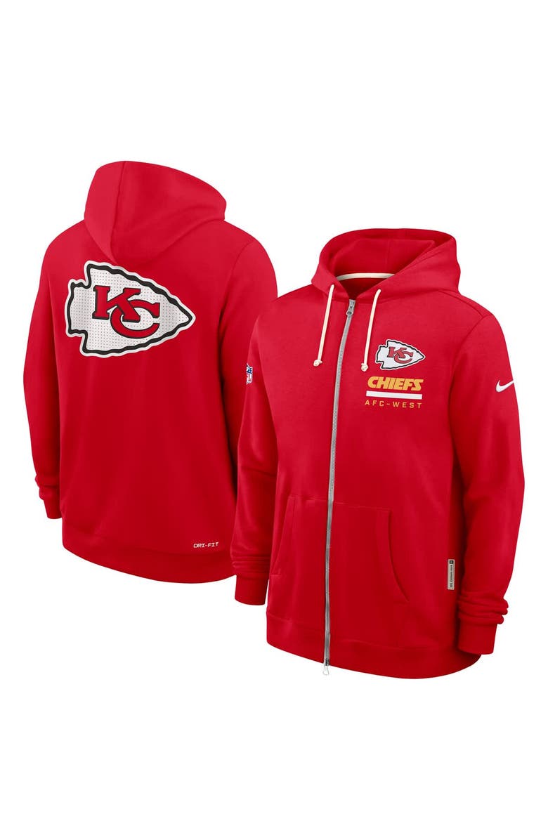 Nike Men's Nike Red Kansas City Chiefs Sideline Standard Issue Utility Player Dri-FIT Full-Zip Hoodie, Alternate, color, Red