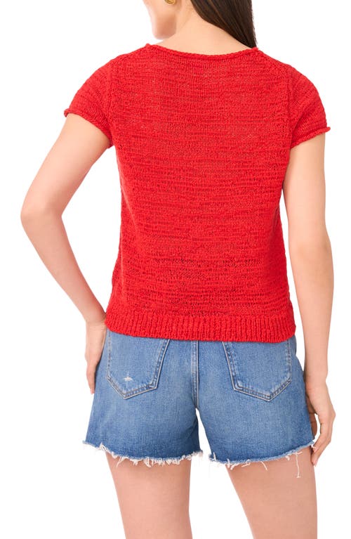 VINCE CAMUTO VINCE CAMUTO SHORT SLEEVE ORGANIC COTTON BLEND SWEATER