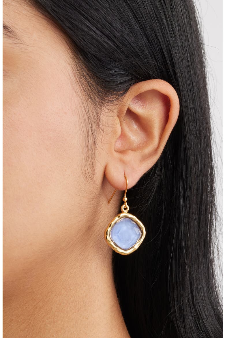 Mocha Stone Drop Earrings, Alternate, color, GOLD/BLUE