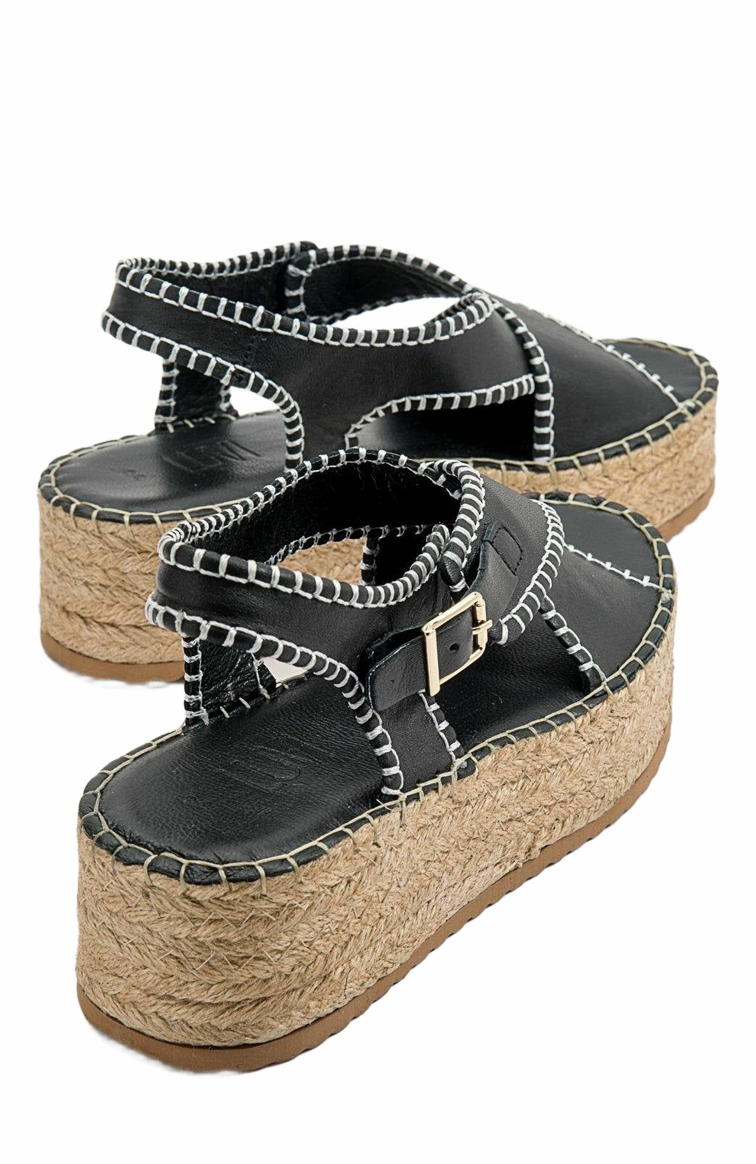 Forever & Always Shoes Bellezza Leather Platform Sandal, Alternate, color, Black Leather