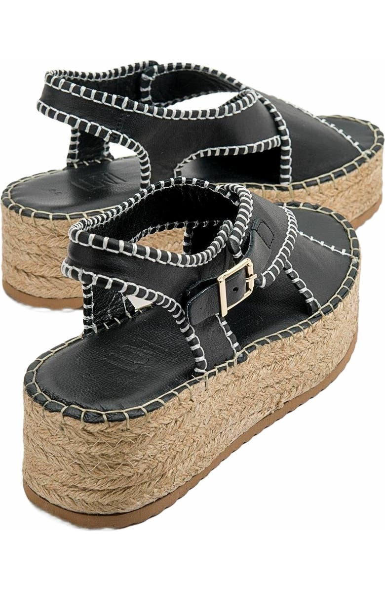 Forever & Always Shoes Bellezza Leather Platform Sandal, Alternate, color, Black Leather